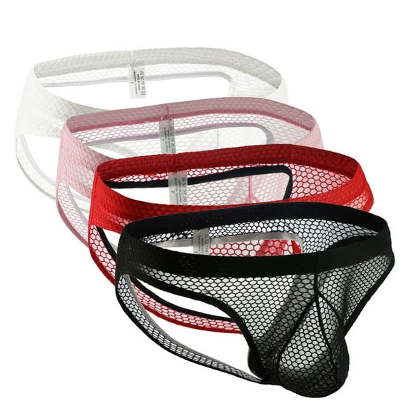 Men Exotic Lingerie Boxer Briefs Breathable Mesh Underwear 4PC Couples Spring Summer Casual Club Party Vacation Sleepwear Nightwear Gifts To Lovers