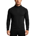 thumbnail image 1 of Men Fall Clothes,Athletic Shirts for Men Solid Color Long Sleeve 1/4 Zip Stretchy Sport T-Shirts with Thumb Hole Casual Gym Workout Top, 1 of 7