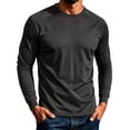 thumbnail image 1 of Men Fall Clothes,Workout Shirts for Men Breathable Raglan Long Sleeve Athletic Tee Tops Lightweight Crew Neck T Shirts, 1 of 8