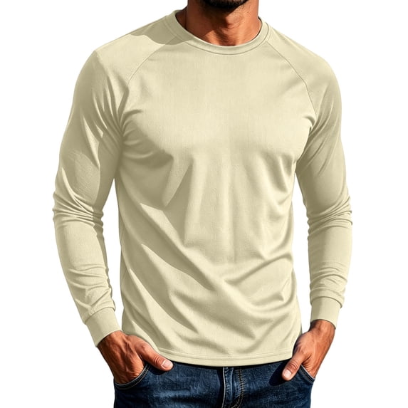 Men Fall Clothes,Workout Shirts for Men Breathable Raglan Long Sleeve Athletic Tee Tops Lightweight Crew Neck T Shirts