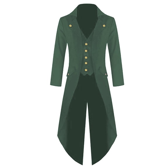 Men Fashion Cardigan Shirts Coat Men'S Trench Coat Tail Jacket Gothic Frock Praty Outwear Windbreaker For Outdoor