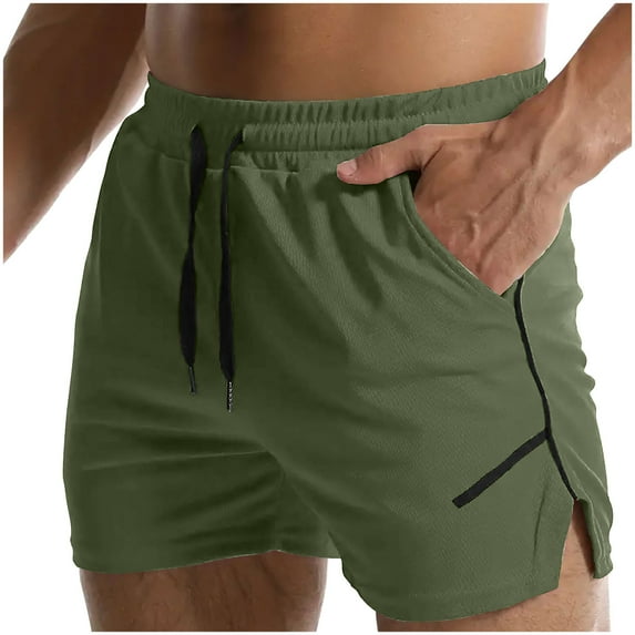 Men Fashion Casual Pocket Drawstring Elastic Design Body Building Shorts
