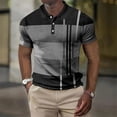 thumbnail image 1 of Men Fashion Casual Stripe 3D Print Polo Shirt , Men Oversize Sport Short Sleeve Lapel Polo Shirt Tops , S-5XL ., 1 of 6
