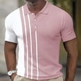 thumbnail image 1 of Men Fashion Casual Stripe 3D Print Polo Shirt , Men Oversize Sport Short Sleeve Lapel Polo Shirt Tops , S-5XL ., 1 of 6