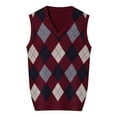 thumbnail image 1 of Men Fashion Coats Autumn Winter Thicken Wram Fashion Casual Pullover Contrast Knitted Sweater Vest, 1 of 5