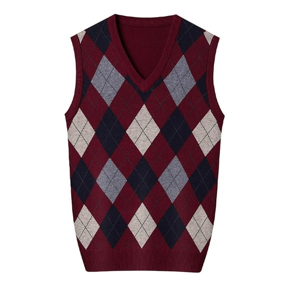 Men Fashion Coats Autumn Winter Thicken Wram Fashion Casual Pullover Contrast Knitted Sweater Vest