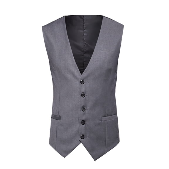 JIKNTTR Men Fashion Coats Classic Dailywear Suit Vest V Neck Silm Fit Solid Color Formal Slim Lightweight Wedding Prom Business Jacket Leisure Stylish Casual Overcoat