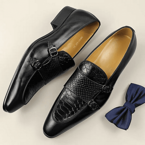 Men Fashion Loafers Handmade Genuine Faux Leather Dress Shoes with Rubber Sole and PU Insole