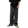 thumbnail image 1 of Men Fashion Loose Plus Size Jeans Street Wide Leg Trousers Pants Black Sizes S-3XL, 1 of 9