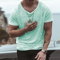 thumbnail image 1 of Men Fashion Loose T Shirts Solid Short Sleeve O Neck Pullovers Vintage Thin Tees, 1 of 6