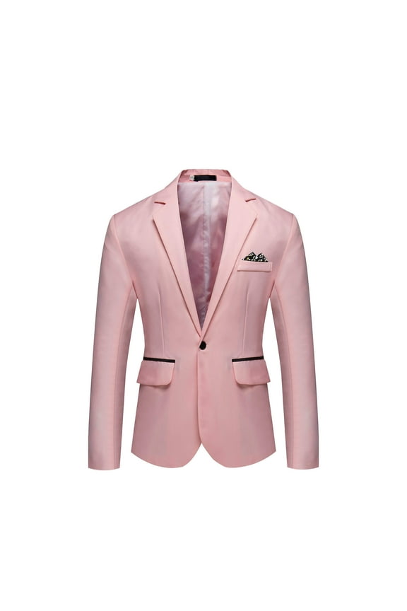 Men Fashion Solid Color High Quality Casual Single Breasted Suit