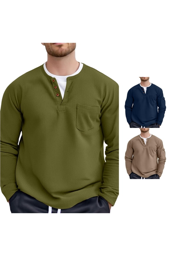 Men Fashion Solid Double Layer V Neck T Shirt Splicing Large Size Base Shirt Top Men's Loose Fit Shirts
