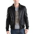 thumbnail image 1 of Men Fashion Stylish Black 100% Genuine Lambskin Leather Lightweight Soft Satin lining Jackets for Men - XL Size, 1 of 4