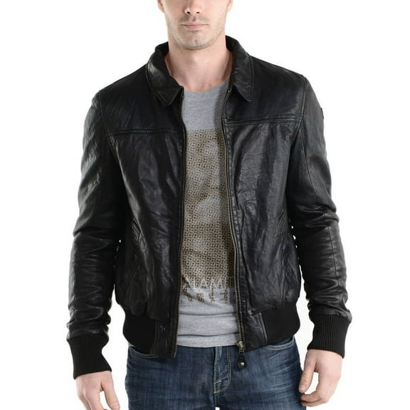 Men Fashion Stylish Black 100% Genuine Lambskin Leather Lightweight Soft Satin lining Jackets for Men - XL Size