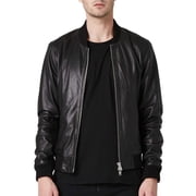 Men Fashion Stylish Black 100% Genuine Lambskin Leather Lightweight Soft Satin lining Jackets for Men - XL Size