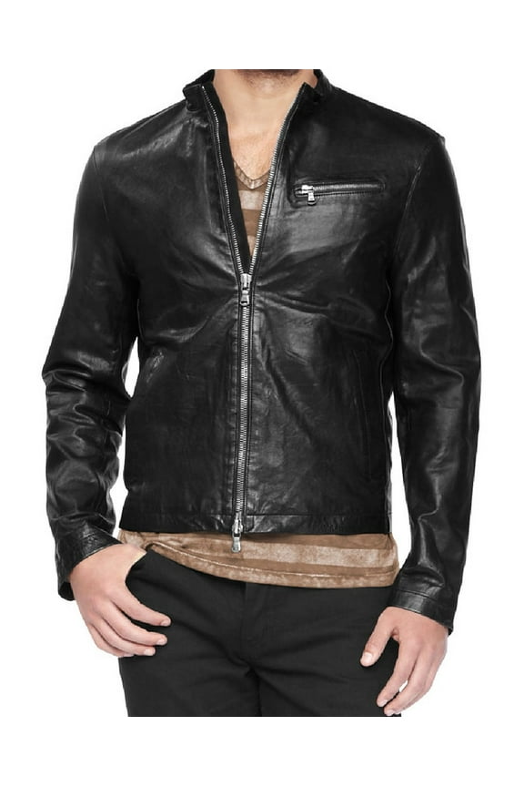 Men Fashion Stylish Black 100% Genuine Lambskin Leather Lightweight Soft Satin lining Jackets for Men - XS Size
