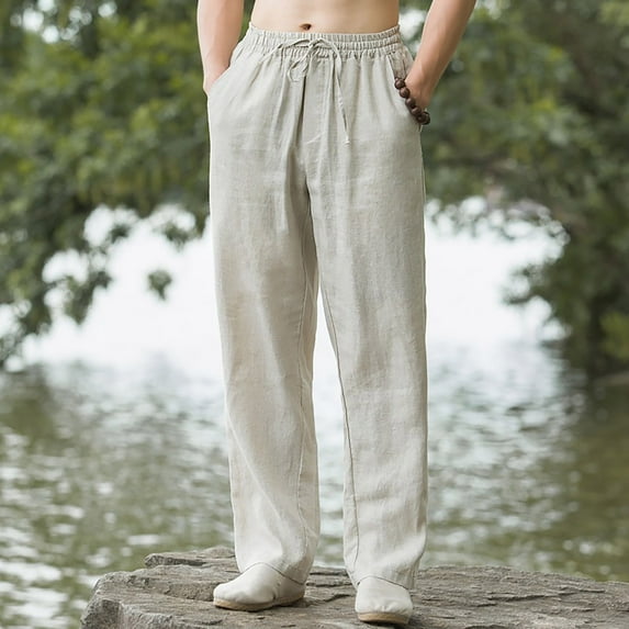 Men Fashion Summer Solid Casual Elastic Waist With Pocket Pants Capri Leggings For Men High Waist Leggings For Men Butt Lift Leggings For Men Black Pants