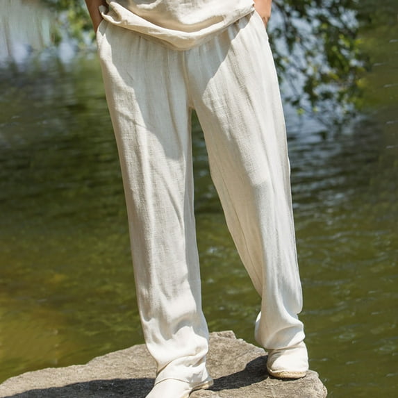 Men Fashion Summer Solid Casual Elastic Waist With Pocket Pants Capri Leggings For Men High Waist Short Side Pocket Leggings Mens Leggings Plus Size Cotton Pull On Pants For Men