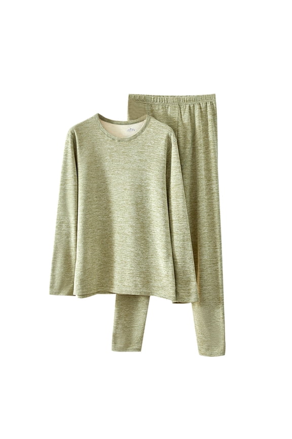 Men Fashion Thermal Underwear Couples Wool Cotton Sweater Silk Long Casual Winter Warm Plush Lined Base Layer Soft Thicken Plush Tops Bottoms