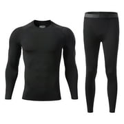 Men Fashion Thermal Underwear Quick Heating Clothes Pant Set Casual Winter Warm Plush Lined Base Layer Soft Thicken Plush Tops Bottoms