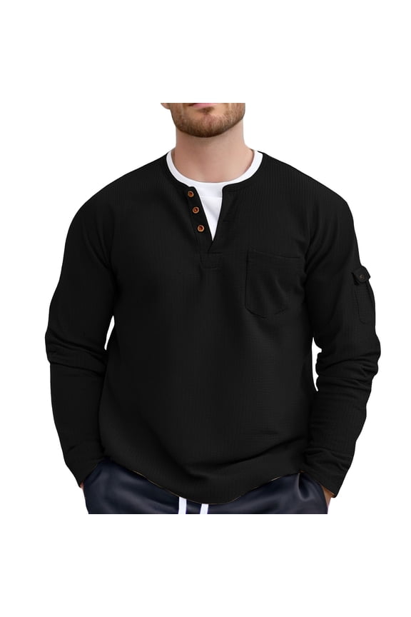 Men Fashion Two Double Layer V Neck T Shirt Splicing Large Size Base Solid Color Top Men's Loose Fit Shirts