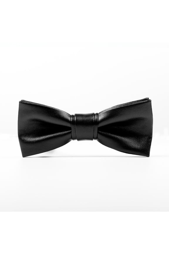 Men Faux Leather Pre-tied Bow Tie Wedding Party Groom Suit Tuxedo Shirt Bowtie