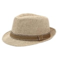 thumbnail image 1 of Men Fedora Hat Banded Lightweight Summer Hat Breeze Cool City Travel Hat Sun Ready Trip, 1 of 4