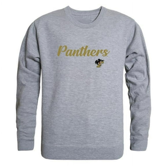 Men Ferrum College Script Crew Fleece, Heather Grey - 2XL