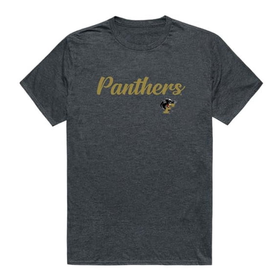 Men Ferrum College Script T-Shirt, Heather Charcoal - 2XL