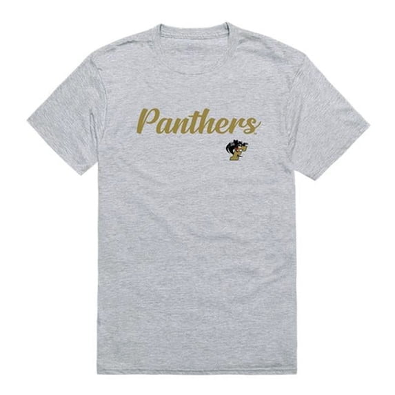 Men Ferrum College Script T-Shirt, Heather Grey - Large
