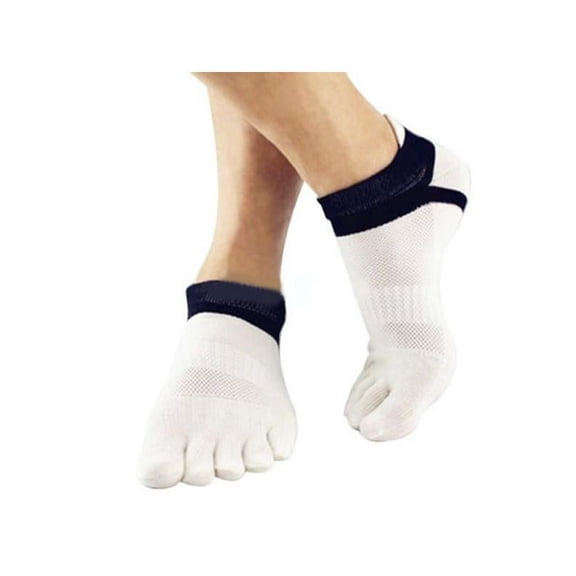 Men Five Toe Socks Cotton Solid Sports Trainer Running Finger Socks Breathable