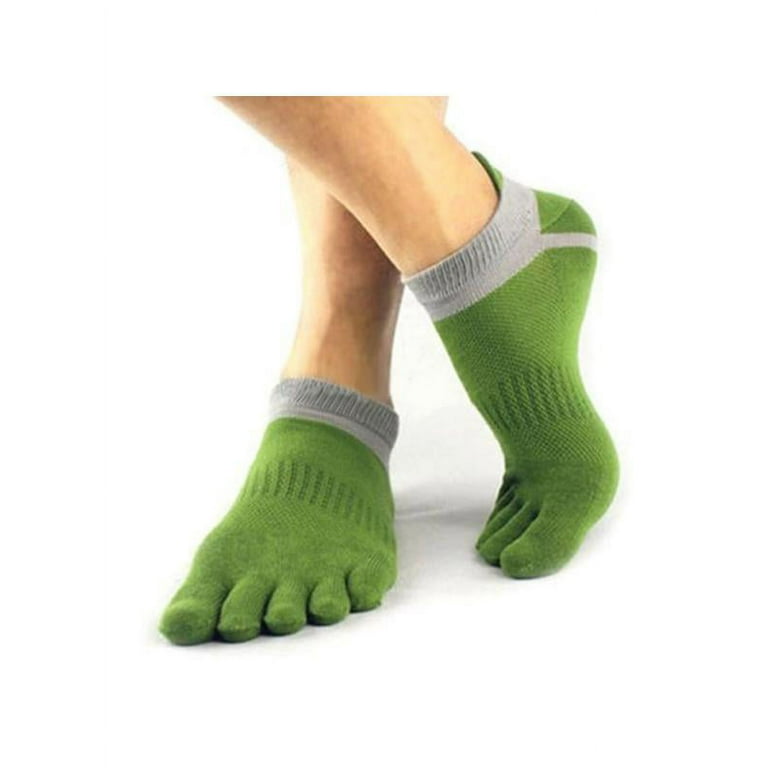 1Pair Men Cotton Toe Socks Five Finger Solid Sport Ankle Breathe