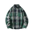 thumbnail image 1 of Men Flannel Plaid Shirt Oversized Long Sleeve Button Down Shirts Loose Fit Turndown Shirts with Pocket, 1 of 3