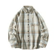 thumbnail image 1 of Men Flannel Plaid Shirt Oversized Long Sleeve Button Down Shirts Loose Fit Turndown Shirts with Pocket, 1 of 3