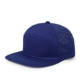 thumbnail image 1 of Men Flat Brim Adjustable Performance Hat Snapback Laser Perforated Baseball Cap Blue, 1 of 3