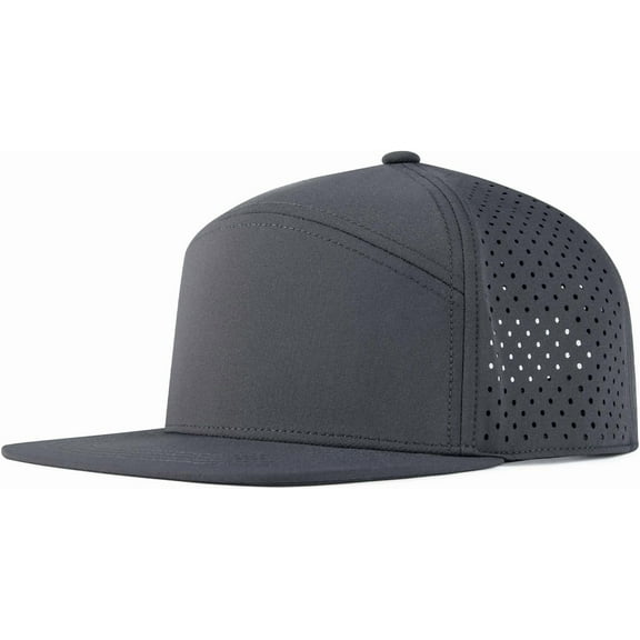 Men Flat Brim Adjustable Performance Hat Snapback Laser Perforated Baseball Cap