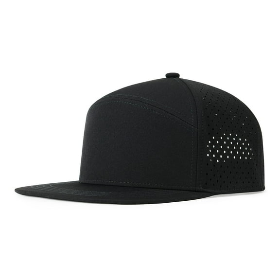 Men Flat Brim Adjustable Performance Hat Snapback Perforated Baseball Cap, Grey, One Size