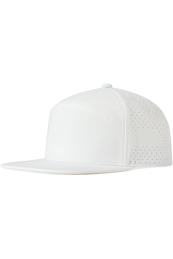 Men Flat Brim Baseball Cap Adjustable Performance Snapback Hat Laser Perforated Cap