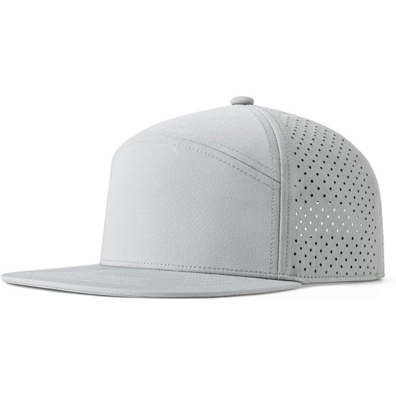 Men Flat Brim Baseball Cap Adjustable Performance Snapback Hat Laser Perforated Cap