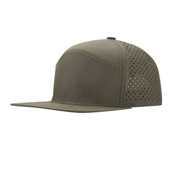 Men Flat Brim Baseball Cap Adjustable Performance Snapback Hat Perforated Cap Cozy Green - One Size