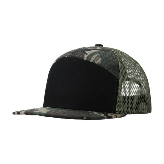 Men Flat Brim Baseball Cap Adjustable Snapback Hat (Dark Gray One Size)
