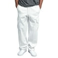 thumbnail image 1 of Men Fleece Cargo Jogger Sweatpants with Pocket Athletic Pants Heavy Weight Drawstring Trousers, 1 of 6