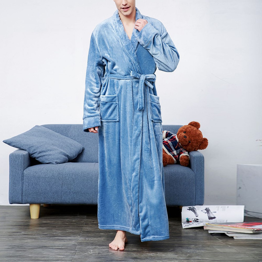 Thick fluffy mens dressing gown deals