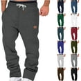thumbnail image 1 of Men Fleece Lined Pants Water Resistant Winter Sweatpants Athletic Joggers Pant With Pockets Green XXXXL, 1 of 5