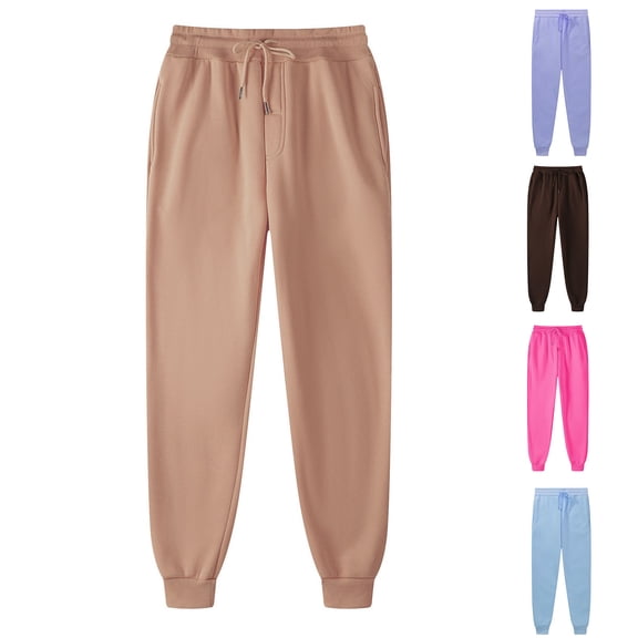 Men Fleece Lined Winter Pants With Pockets Athletic Joggers Workout Running Sweatpants For Men Hot Pink XXL