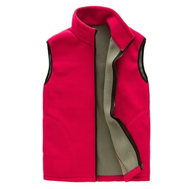 Men Fleece Vest Outdoor Couples Zip Sleeveless Solid Color Cute Jacket with Pockets Fashion Casual Comfortable Warm Winter Outwear