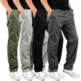 thumbnail image 1 of Men Flex Twill Cargo Pants Adjustable Waist Multi Utility Pocket Casual Pants S-XXL（1 piece）, 1 of 9