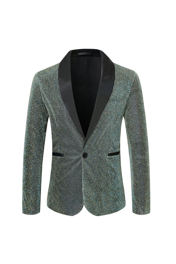 Men Floral Blazer Suit Jacket Slim Fit Stretchy Satin 1 Button Sport Coat Dinner Party Prom Wedding Banquet Stylish Tuxedo