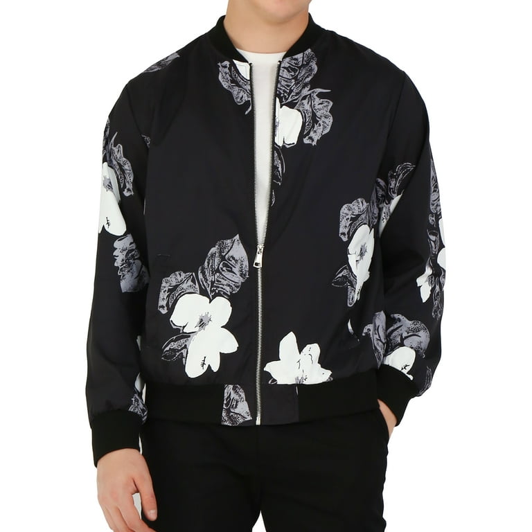 Floral print bomber jacket mens cheap