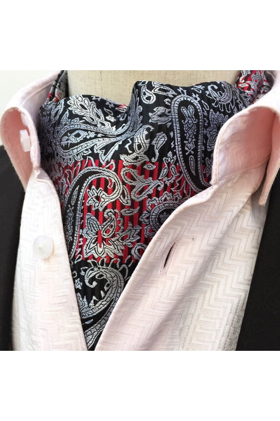 Men Flowers Paisley Geometric Cravat Scarves Ascot Wedding Party Necktie